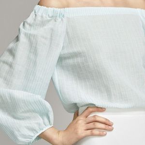 Italy’s Massimo Dutti Striped linen blend blouse